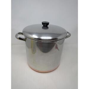 Revere Ware 1801 Copper Bottom 12 Qt Quart Stock Pot w Lid Rome, NY